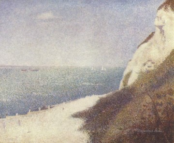 ジョルジュ・スーラ Painting - バ・ブタン・オンフルールのビーチ 1886